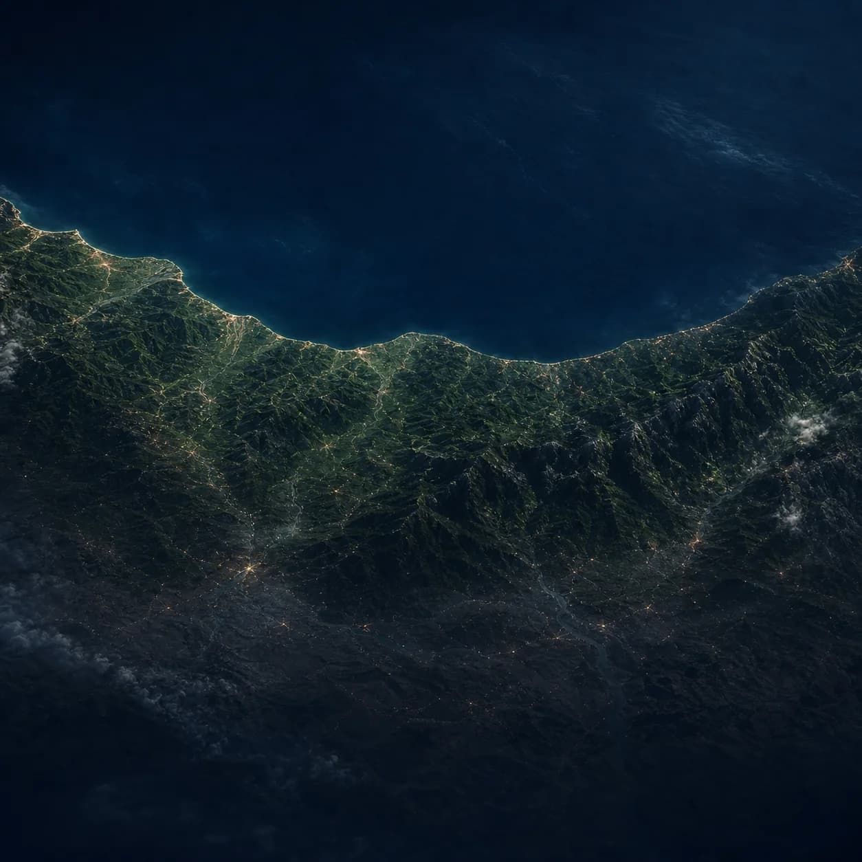 Karadeniz Bölgesi stilize uydu görünümü