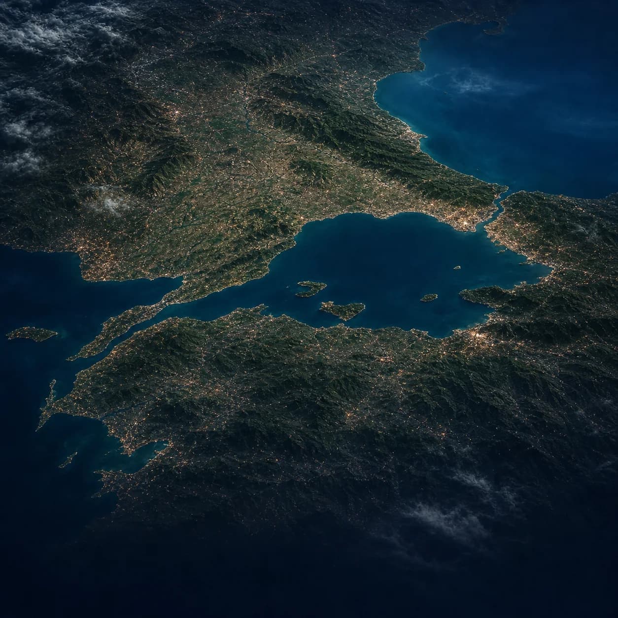 Marmara Bölgesi stilize uydu görünümü